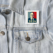 Tim Walz 2024 Vierkante Button 5,1 Cm (In situ)