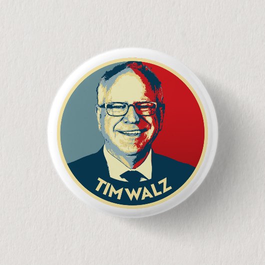 Tim Walz Ronde Button 3,2 Cm (Voorkant)