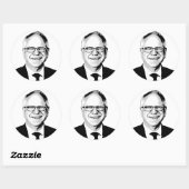 Tim Walz Ronde Sticker (Vel)