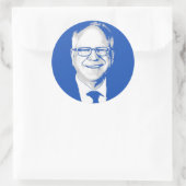 Tim Walz Ronde Sticker (Tas)