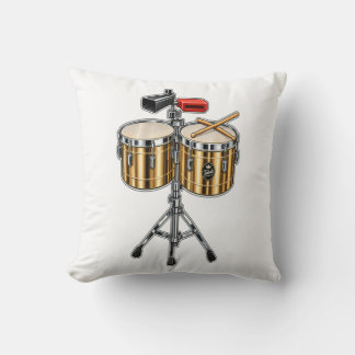 Timbale Drum & Gekruiste Stokken Percussie Muziek  Kussen