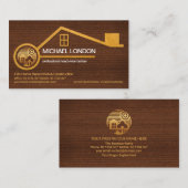 Timber Grain Texture Gold Home Handyman Carpenter Visitekaartje (Voorkant / Achterkant)