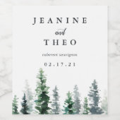 Timber Grove | Aangepaste bruiloft Wijn Etiket (Enkel label)