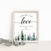 Timber Grove Cheers to Love Wedding Sign Poster