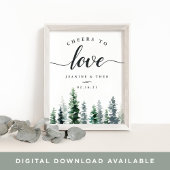 Timber Grove Cheers to Love Wedding Sign Poster
