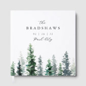 Timber Grove Evergreen Forest Wedding Gastenboek (Voorkant)