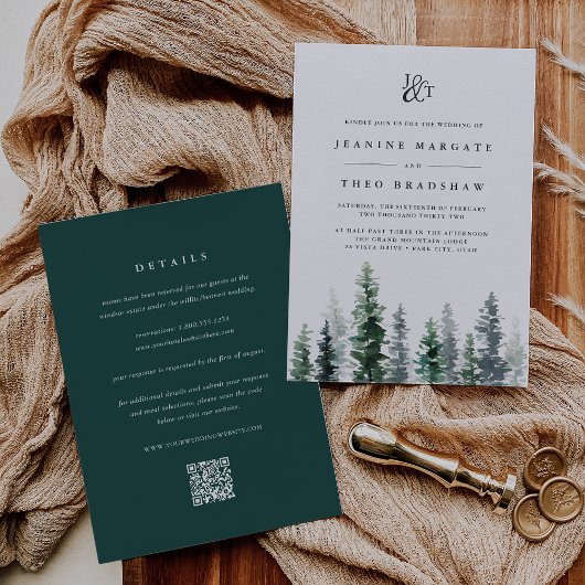 Timber Grove | Faire-part de mariage à monogramme