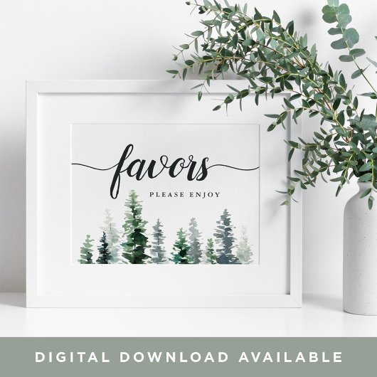 Timber Grove Wedding Favor Sign Poster