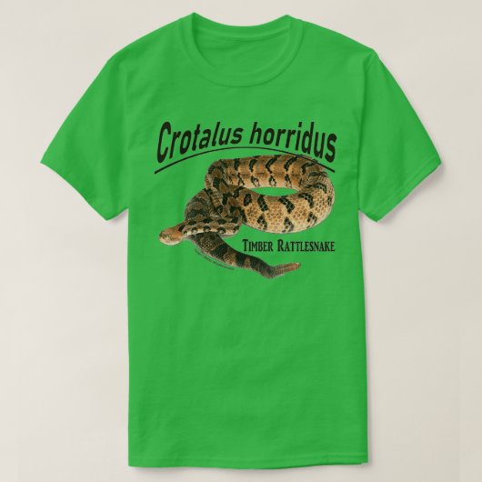 Timber Rattlesnake Crotalus grudus T-shirt (Design voorkant)