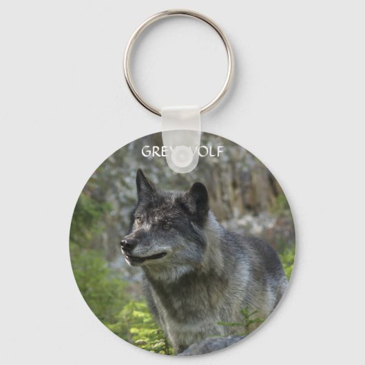 TIMBER WOLF Design Wildlife Art Key-chain Sleutelhanger (Voorkant)
