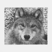 Timber Wolf Fleece Blanket Deken (Voorkant (Horizontaal))