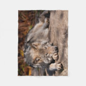 Timber Wolf Fleece Deken (Voorkant)