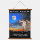 Timber wolf kijkt naar de maanmislukking, citaat hangend wandkleed (Voorkant)