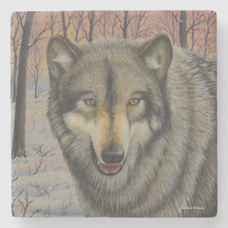 Timber Wolf Stenen Onderzetter