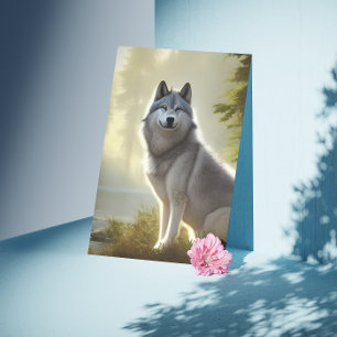 Timber Wolf Wildlife Portrait Card Kaart