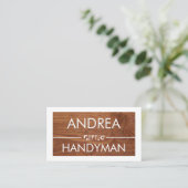 Timber Wood White Frame Handyman Visitekaartje (Staand voorkant)