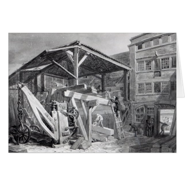 Timber Yard, Finsbury, 1825 (Devant horizontal)