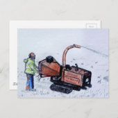 Timberwolf-houtchipper Briefkaart (Voorkant / Achterkant)