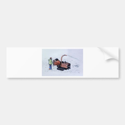 Timberwolf-houtchipper Bumpersticker (Voorkant)