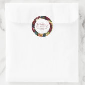 Timbre autocollant d'adresse de retour floral (Sac)