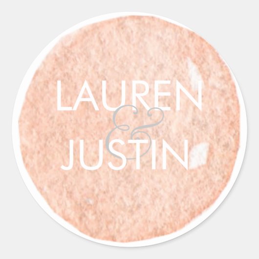 timbre d'aquarelle Monogramme Sticker rond (Devant)