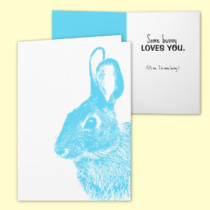 Timbre d'art photo rabbit Plié Carte Pâques