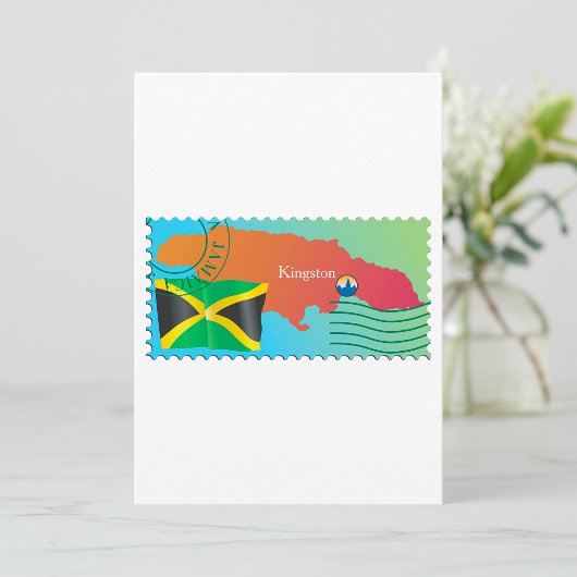 Timbre de la Jamaïque de style carte postale