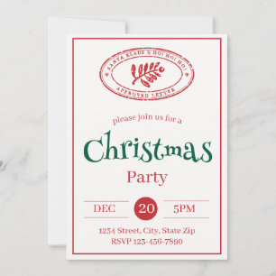 Timbre de Père Noël rustique Invitation de vacance