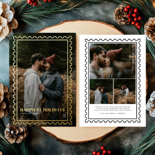 Timbre de vacances très joyeuses photo de famille