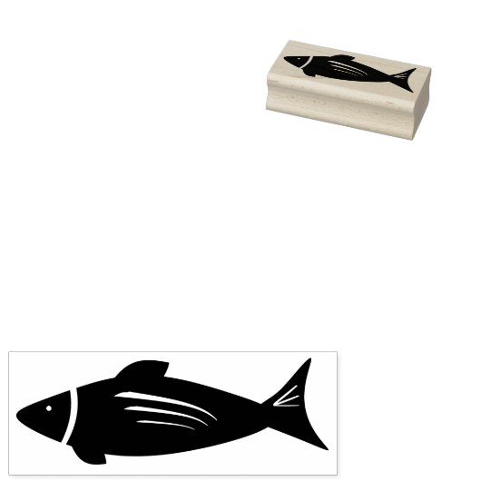 Timbre en caoutchouc FIsh, tampon en caoutchouc oc (Tamponné)