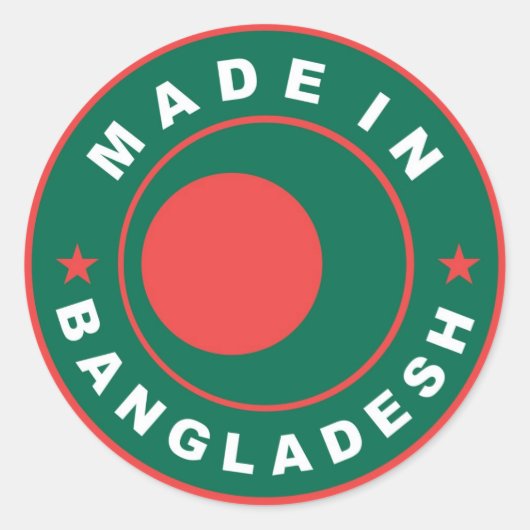 timbre étiquette du drapeau du bangladesh (Devant)