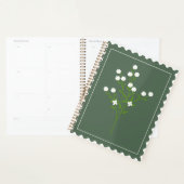 Timbre floral vert blanc pour l'organisation de ré (Devant avec enveloppe)