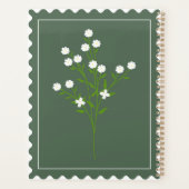 Timbre floral vert blanc pour l'organisation de ré (Dos)
