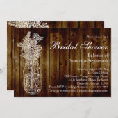 Timbre Mason Jar / Invitation de douche nuptiale e (Devant / Derrière)