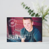 Timbre moderne Carte de remerciements de graduatio (Debout devant)