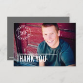 Timbre moderne Carte de remerciements de graduatio (Devant / Derrière)