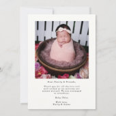 Timbre Moderne Photo Naissance Bébé Merci (Dos)