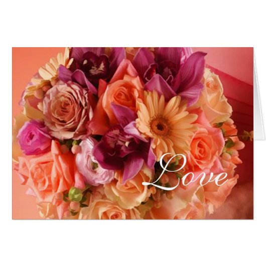 Timbre Orange Floral Postage (Devant horizontal)
