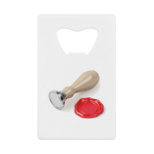 Timbre personnel et sceau de cire rouge