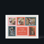 Timbre Postage vintage Photo Collage Carte de Noël<br><div class="desc">Faites-vous plaisir avec notre carte de Noël photo personnalisée, conçue pour capturer la chaleur et la joie de votre famille. Customisez-le avec votre photo préférée, message sincère et détails uniques pour un accueil vraiment mémorable. Parfait pour envoyer des voeux de vacances à ceux qui sont proches et lointains, notre carte...</div>