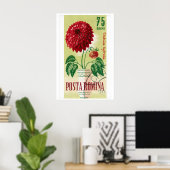 Timbre-poste roumain Impression Fleur de Dahlia ro (Bureau à domicile)