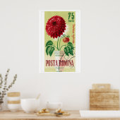 Timbre-poste roumain Impression Fleur de Dahlia ro (Cuisine)