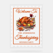 Timbre Retro Postage Thanksgiving Bienvenue (Recto)