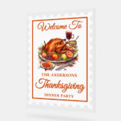 Timbre Retro Postage Thanksgiving Bienvenue (Angle)