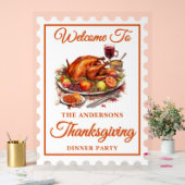 Timbre Retro Postage Thanksgiving Bienvenue (Mariage)