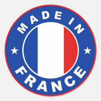 timbre rond étiquette du drapeau de la france