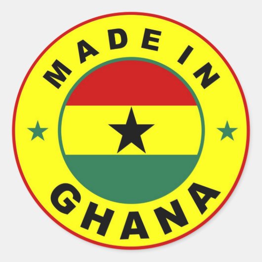 timbre rond étiquette du drapeau du ghana (Devant)