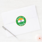 timbre rond étiquette du drapeau indien (Enveloppe)