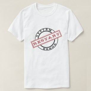 Timbre T-Shirt Texte Redémarrer - Nouveau Début