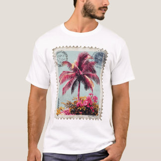 Timbre Vintage T-Shirt Palmier Rose Tropical